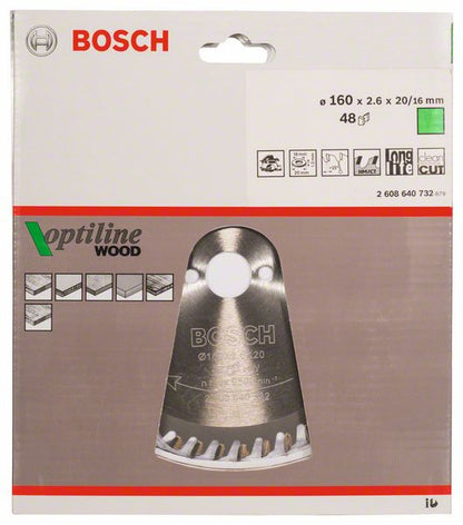 Bosch Kreissägeblatt Optiline Wood OP WO H 160 x 20 x 2,6 mm 160 mm 48 Zähne ( 2608640732 ) - Toolbrothers