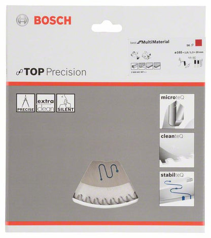 Bosch Kreissägeblatt Top Precision Best für Multi Material 165 x 20 x 1,8 mm, 56 Zähne ( 2608642387 ) - Toolbrothers