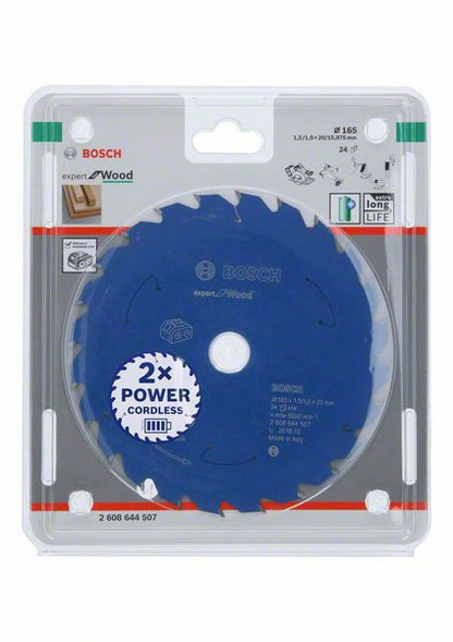 Bosch Kreissägeblatt Expert for Wood 165 x 1,0 x 20 mm 24 Zähne für Holz ( 2608644507 ) - Toolbrothers