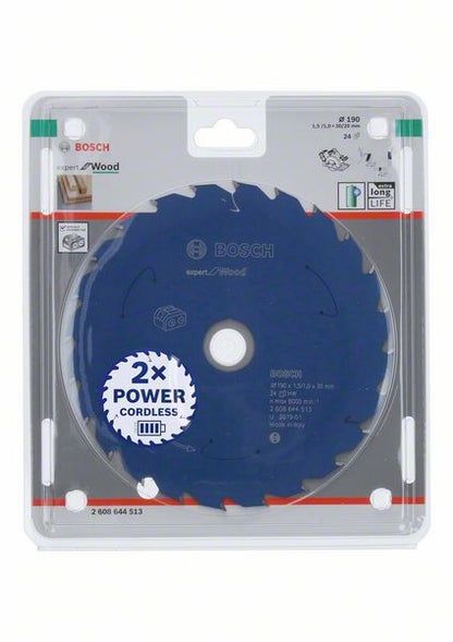 Bosch Kreissägeblatt Expert for Wood 190 x 1,0 x 30 mm 24 Zähne für Holz ( 2608644513 ) - Toolbrothers