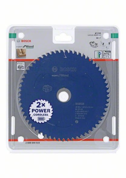 Bosch Kreissägeblatt Expert for Wood 190 x 1,0 x 30 mm 60 Zähne für Holz ( 2608644515 ) - Toolbrothers