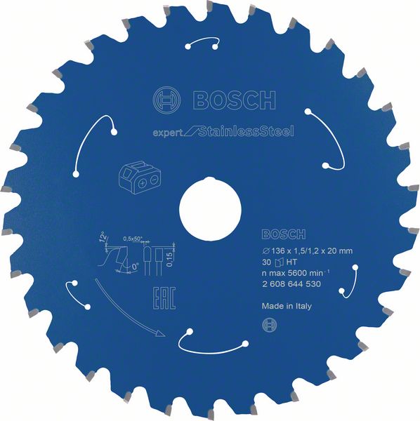 Bosch Kreissägeblatt Expert for Stainless Steel 136 x 1,5 x 20 / 15,875 mm 30 Zähne ( 2608644530 ) - Toolbrothers