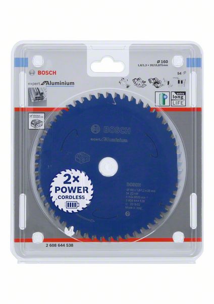 Bosch Kreissägeblatt Expert for Aluminium 160 x 1,3 x 20 mm 54 Zähne ( 2608644538 ) - Toolbrothers