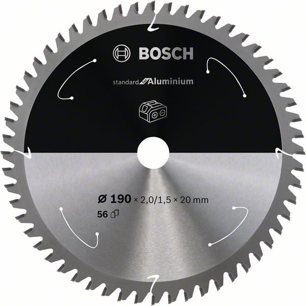 Bosch Professional Standard for Aluminium Kreissägeblatt 190 x 20 x 2 mm 56 Zähne ( 2608837770 ) - Toolbrothers