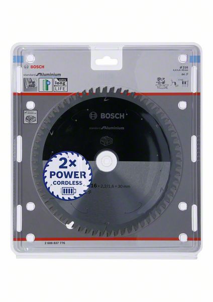 Bosch Kreissägeblatt Standard for Aluminium 216 x 1,6 x 30 mm 64 Zähne ( 2608837776 ) - Toolbrothers