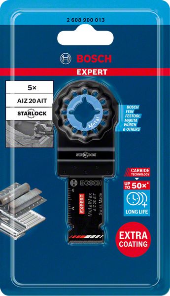 Bosch EXPERT AIZ 20 AIT Tauchsägeblatt Starlock 20 x 40 mm 5 Stk. ( 2608900013 ) für Metall Carbide MetalMax - Nachfolger von 2608662034 - Toolbrothers