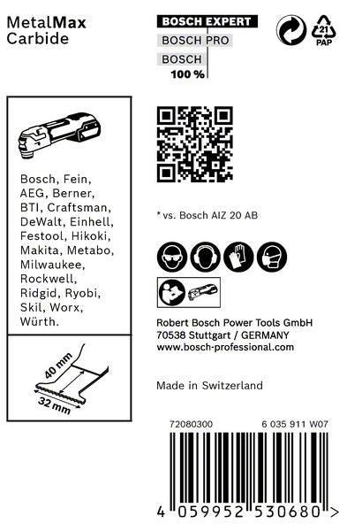 Bosch EXPERT AIZ 32 AIT Tauchsägeblatt Starlock 32 x 40 mm 10 Stk. ( 2608900016 ) für Metall Carbide MetalMax - Nachfolger von 2608664473