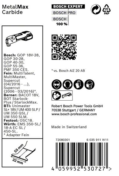 Bosch EXPERT PAIZ 32 AIT Tauchsägeblatt Starlock Plus 32 x 50 mm 10 Stk. ( 2608900020 ) für Metall Carbide MetalMax - Nachfolger von 2608664495