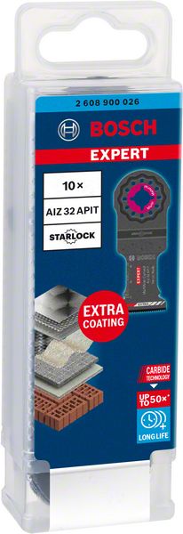 Bosch EXPERT MultiMax AIZ 32 APIT Tauchsägeblatt Starlock 32 x 40 mm 10 Stk. ( 2608900026 ) Carbide Multi Material - Nachfolger von 2608664216