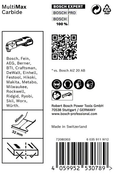 Bosch EXPERT MultiMax AIZ 32 APIT Tauchsägeblatt Starlock 32 x 40 mm 10 Stk. ( 2608900026 ) Carbide Multi Material - Nachfolger von 2608664216