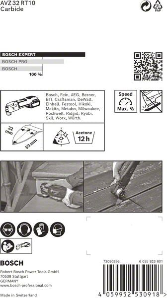 Bosch Expert AVZ 32 RT10 Schleiffinger Starlock 32 x 50 mm ( 2608900039 ) Carbide Technology für Multifunktionswerkzeuge