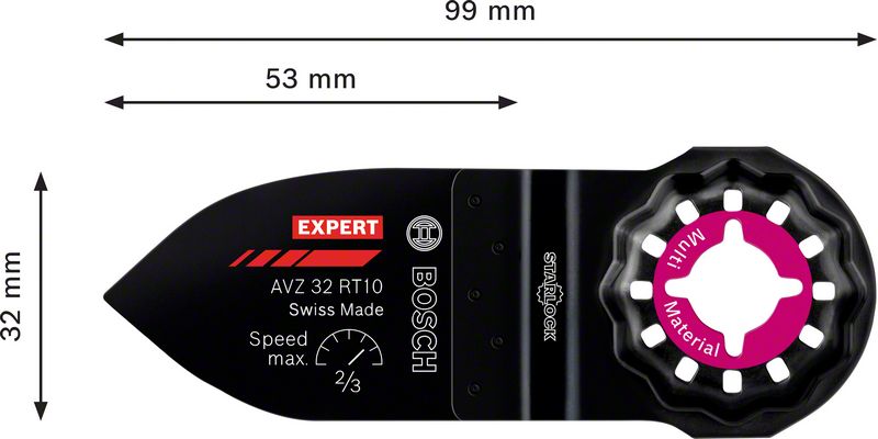 Bosch Expert AVZ 32 RT10 Schleiffinger Starlock 32 x 50 mm ( 2608900039 ) Carbide Technology für Multifunktionswerkzeuge