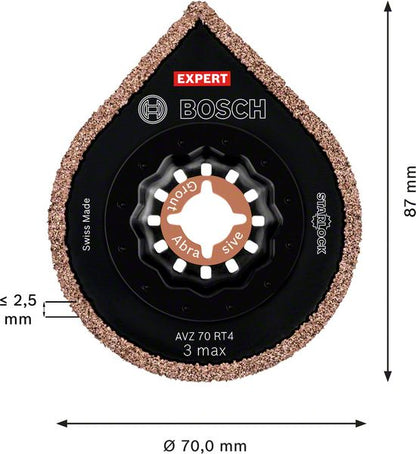 Bosch EXPERT 3 Max AVZ 70 RT4 Mörtelentferner Starlock 87 x 70 mm 1 Stk. ( 2608900041 ) für Mörtel Carbide  - Nachfolger von 2608661757