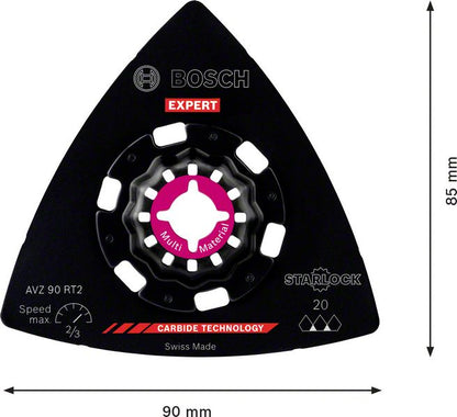 Bosch EXPERT AVZ 90 RT2 Schleifplatte Starlock 90 mm K20 10 Stk. ( 2608900046 ) Multimaterial Carbide - Nachfolger von 2608664352 - Toolbrothers