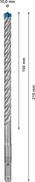 Bosch Expert SDS plus 7X Hammerbohrer 10,0 x 215 mm 50 Stk. ( 2608900194 ) 4 Schneiden Carbide Technology