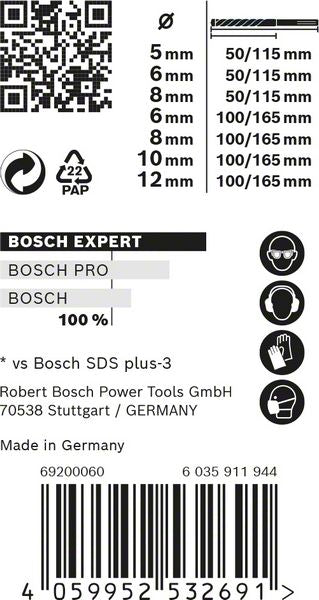 Bosch EXPERT SDS Plus-7X Hammerbohrer Set 5 - 12 mm 7 tlg. ( 2608900195 ) für Beton / Stein - Nachfolger von 2607017502 - Toolbrothers