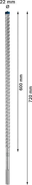 Bosch Expert SDS max 8X Hammerbohrer 22 x 720 mm ( 2608900235 ) für Stahlbeton Stein Carbide Technology