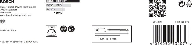 Bosch EXPERT SelfCut Speed Flachfräsbohrer Set 13 - 25 mm 6 tlg. ( 2608900333 ) für Holz - Nachfolger von 2608595425