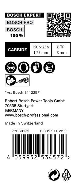 Bosch EXPERT Thick Tough Metal S 955 CHC Säbelsägeblatt 150 mm 10 Stk. ( 2608900367 ) Carbide Technology