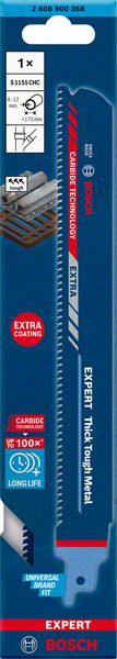 Bosch Expert S 1155 CHC Thick Tough Metal Säbelsägeblatt 225 mm ( 2608900368 ) Carbide Technology