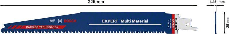 Bosch EXPERT Multi Material S 1156 XHM Säbelsägeblatt 225 mm 1 Stk. ( 2608900391 ) Carbide Technology