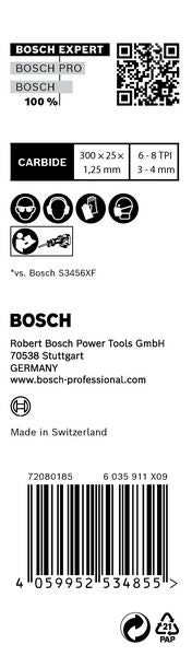 Bosch Expert S 1256 XHM Multi Material Säbelsägeblatt 300 mm 10 Stk. ( 2608900395 ) Carbide Technology