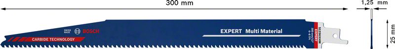 Bosch Expert S 1256 XHM Multi Material Säbelsägeblatt 300 mm 10 Stk. ( 2608900395 ) Carbide Technology