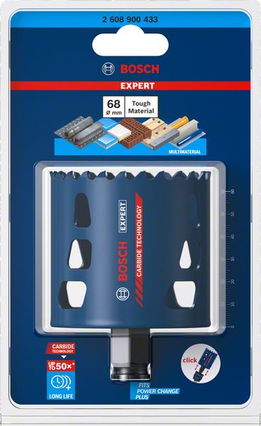 Bosch Expert Tough Material Lochsäge 68 x 60 mm ( 2608900433 ) Carbide Technology für Dreh- und Schlagbohrer