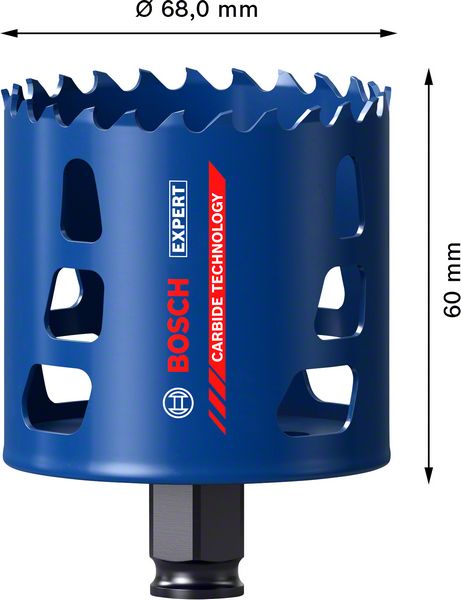 Bosch Expert Tough Material Lochsäge 68 x 60 mm ( 2608900433 ) Carbide Technology für Dreh- und Schlagbohrer