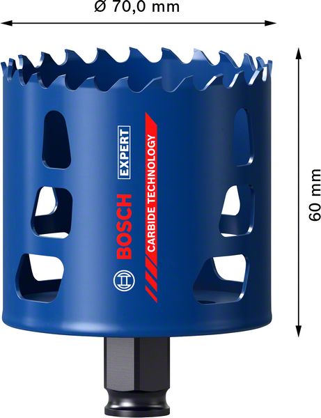 Bosch EXPERT Tough Material Lochsäge 70 x 60 mm Carbide ( 2608900434 ) Universal - Nachfolger von 2608594177