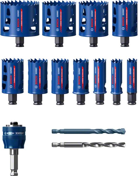 Bosch EXPERT Tough Material Lochsägen Set 14 tlg. 20 - 76 x 60 mm ( 2608900448 ) Carbide Technology für Dreh- und Schlagbohrer - Toolbrothers