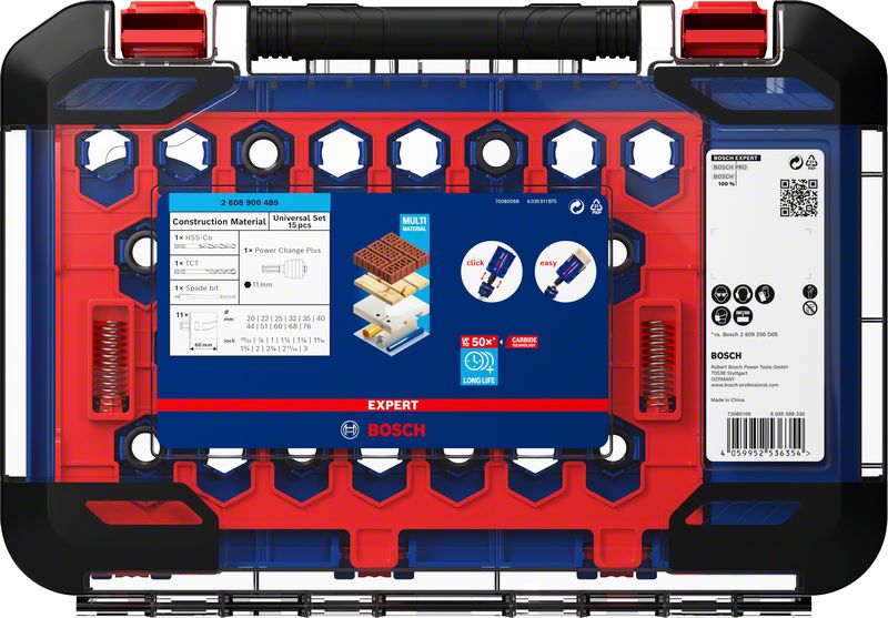 Bosch EXPERT Construction Material Lochsägen Set 20 - 76 mm 15 tlg. ( 2608900489 ) Carbide Universal - Nachfolger von 2608580870