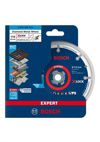 Bosch EXPERT Diamond Metal Wheel X-LOCK Trennscheibe 115 x 22,23 mm 1 Stk. ( 2608900532 ) Diamond Technology - Toolbrothers