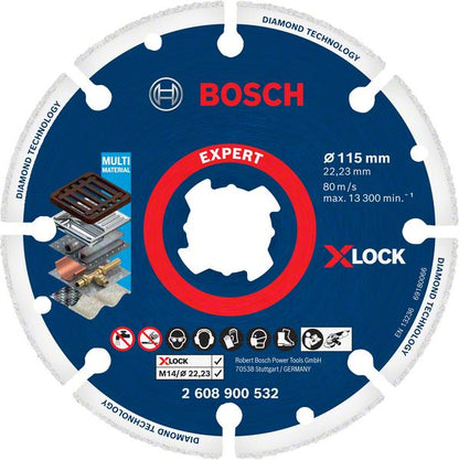 Bosch EXPERT Diamond Metal Wheel X-LOCK Trennscheibe 115 x 22,23 mm 1 Stk. ( 2608900532 ) Diamond Technology - Toolbrothers