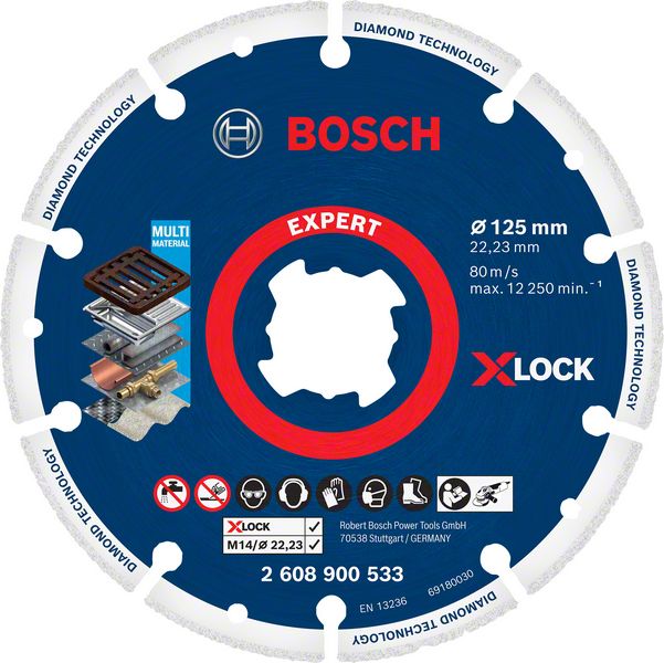 Bosch X-LOCK Diamant Metallscheiben Trennscheibe 125 x 22,23 mm ( 2608900533 ) Expert 1 Stk. für X-LOCK Winkelschleifer - Toolbrothers