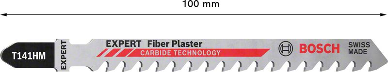 Bosch EXPERT Fiber Plaster T 141 HM Stichsägeblatt 100 mm 3 Stk. ( 2608900563 ) Carbide Technology