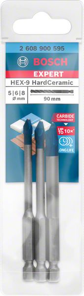 Bosch EXPERT HardCeramic HEX-9 Bohrer Set 5,0 - 8,0 x 90 mm 3 tlg. ( 2608900595 ) Carbide Technology