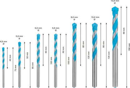 Bosch EXPERT CYL-9 Multi Construction Bohrer Set 7 tlg. 4 - 12 mm ( 2608900647 ) - Nachfolger von 2607010543 - Toolbrothers