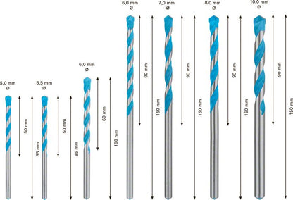 Bosch EXPERT CYL-9 Multi Construction Bohrer Set 7 tlg. 5 - 10 mm ( 2608900648 ) - Nachfolger von 2607010546 - Toolbrothers