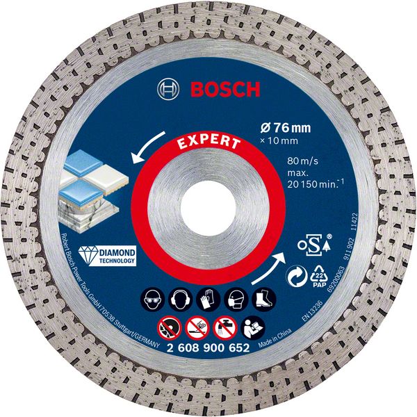 Bosch Expert Hard Ceramic 76 mm Diamanttrennscheibe 76 x 1,5 x 10 mm ( 2608900652 ) Diamond Technology - Nachfolger von 2608615020