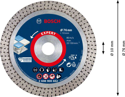 Bosch Expert Hard Ceramic 76 mm Diamanttrennscheibe 76 x 1,5 x 10 mm ( 2608900652 ) Diamond Technology - Nachfolger von 2608615020