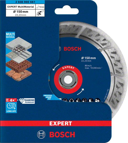 Bosch EXPERT MultiMaterial Diamant Trennscheibe 150 x 22,23 mm 1 Stk. ( 2608900661 ) Long Life - Toolbrothers