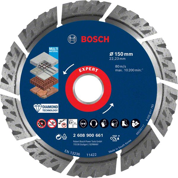 Bosch EXPERT MultiMaterial Diamant Trennscheibe 150 x 22,23 mm 1 Stk. ( 2608900661 ) Long Life - Toolbrothers