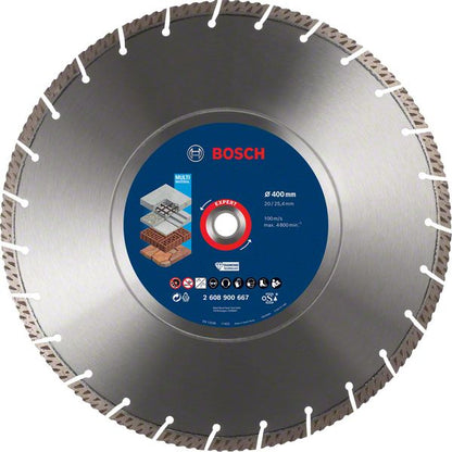 Bosch Expert MultiMaterial Diamant Trennscheibe 400 x 3,3 x 25,40 mm ( 2608900667 ) Diamond Technology für Tischsägen / Benzinsägen