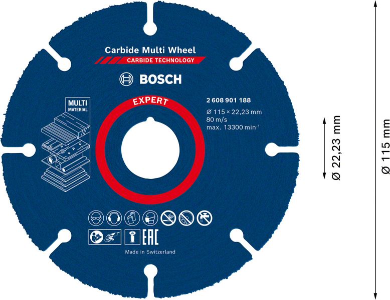 Bosch EXPERT Carbide Multi Wheel Trennscheibe 115 x 22,23 mm 1 Stk. ( 2608901188 ) Carbide Technology