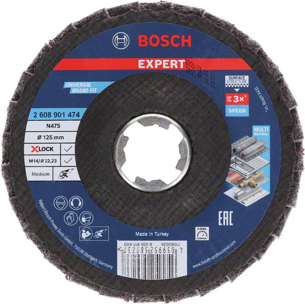 Bosch EXPERT N475 Surface Conditioning Material Fächerscheibe 125 mm Mittel X-LOCK 1 Stk. ( 2608901474 ) - Toolbrothers