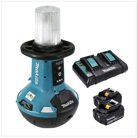 Makita DML 810 PM éclairage de zone LED sur batterie 18 / 36 V (2 x 18 V) 5500 lm IP54 + 2x batteries 4,0 Ah + double chargeur