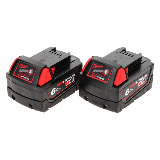 Jeu de batteries Milwaukee M18 B6 2x 18 V 6,0 Ah / 6000 mAh (2x 4932451244)