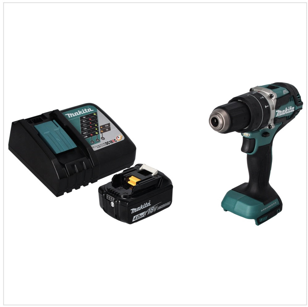 Makita DHP 484 RM1 perceuse à percussion sans fil 18 V 54 Nm sans balais + 1 batterie 4,0 Ah + chargeur