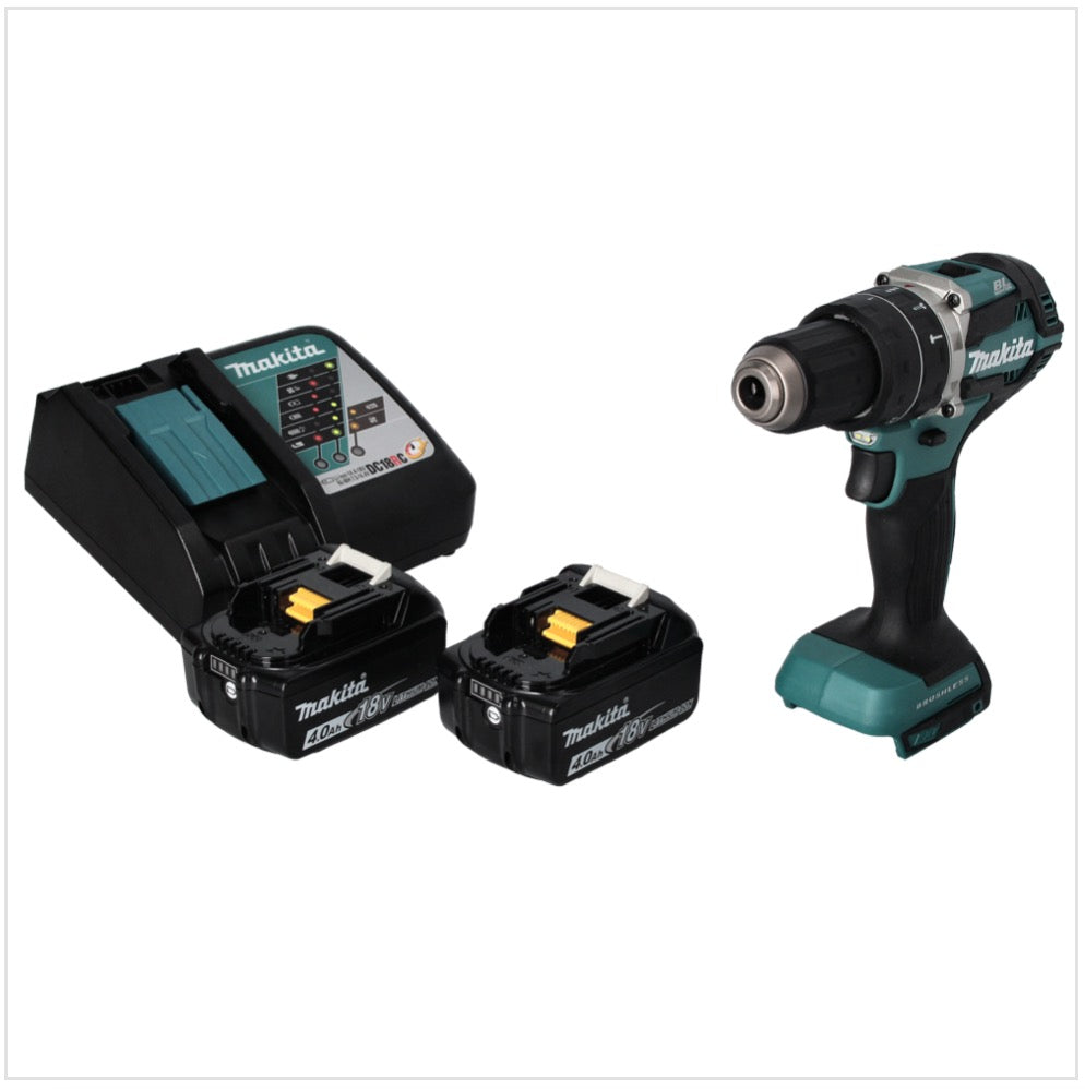 Makita DHP 484 RM Akku Schlagbohrschrauber 18 V 54 Nm Brushless + 2x Akku 4,0 Ah + Ladegerät